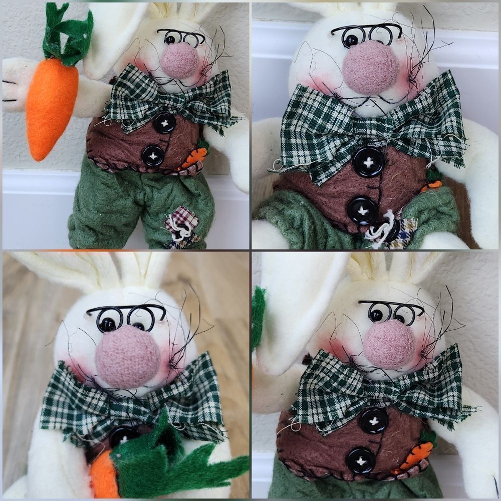 🎵Rustic Posable Shelf Sitter Bunny & Carrot - Picture 11 of 12